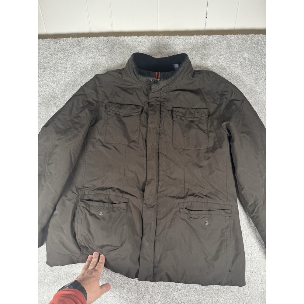 TOMMY BAHAMA 2X Field Jacket Urban Paradise‎ Coat Brown Green Pockets Wool Blend